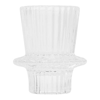 Clear taper holder for candles, UK home decor - British product