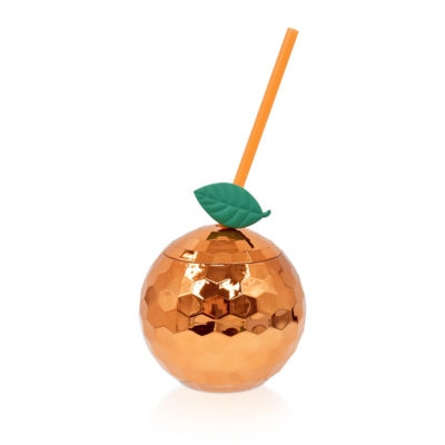 George Home orange tumbler with straw - British product