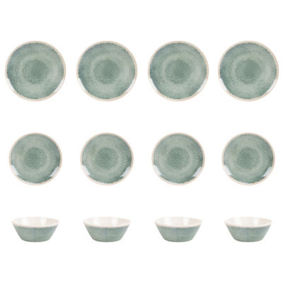 George Home green melamine dinner set 12 piece (British brand)