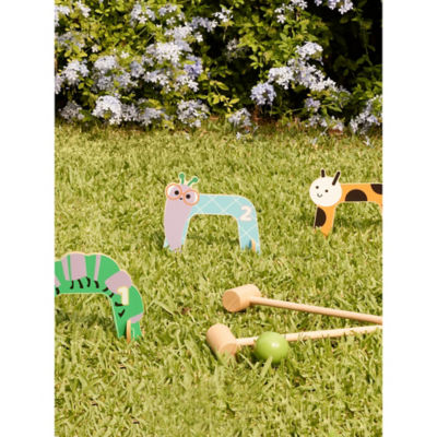 Hapello croquet set multi-coloured wooden children's outdoor game - British product
