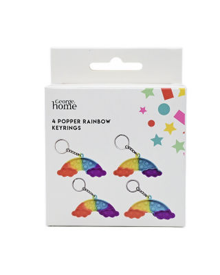 George Home 4 popper rainbow keyrings (British brand)