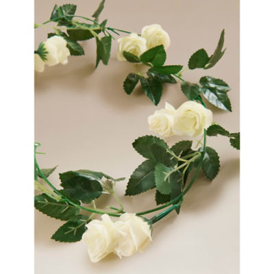 ASDA George Home White Paper Rose Garland Set of 2 158cm- Buy online at McGrocer