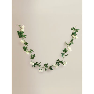 George Home white paper rose garland set of 2 158cm - British product