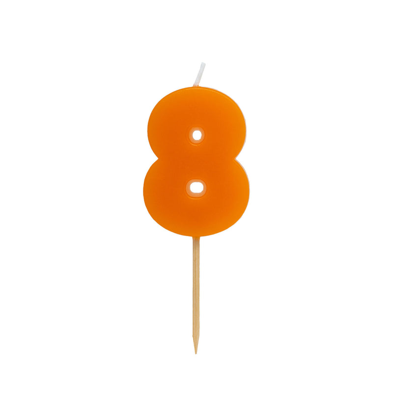 George Home number candle shape eight decorated with bamboo pick, UK version