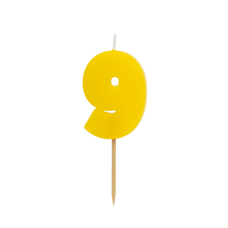 George Home red number nine candle 9 with bamboo stick, UK version