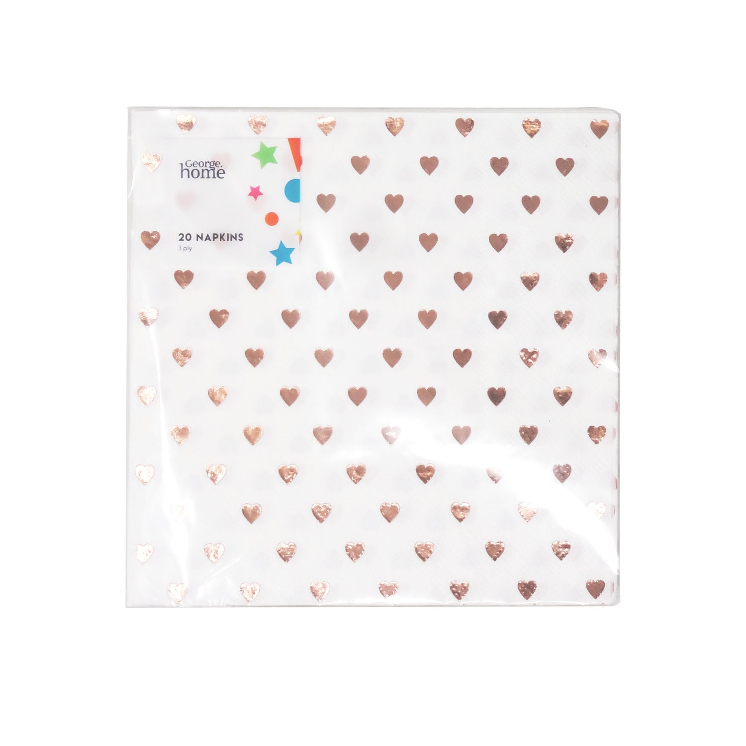 George Home Rose Gold Heart napkins 20pk, UK version