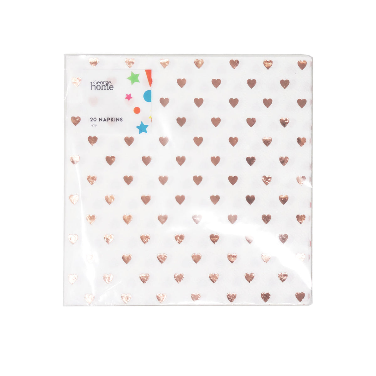 George Home Rose Gold Heart napkins 20pk, UK version