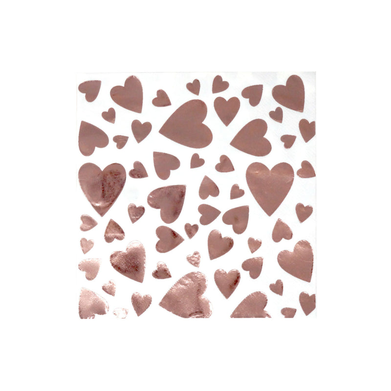 George Home Rose Gold Heart napkins 20pk, UK version