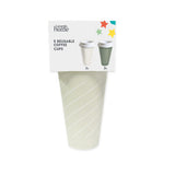 George reusable coffee cups grey geometric print 5pack, UK version