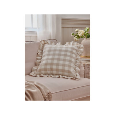 Stacey Solomon gingham frill cushion 45x45, imported from the UK