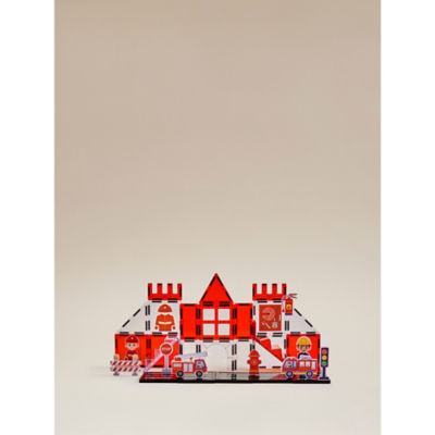 Hapello Fire magnetic tiles set with firefighters - British product