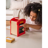 George Home wooden post box in red with lockable door - British product