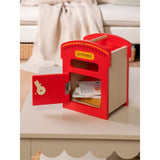 George Home wooden post box in red with lockable door - British product