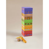 George Home wooden tumbling tower with multicoloured blocks 25cm, imported from the UK