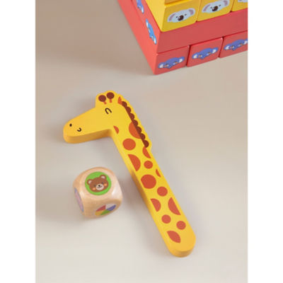 George Home wooden tumbling tower with multicoloured blocks 25cm, imported from the UK