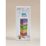George Home wooden tumbling tower with multicoloured blocks 25cm, imported from the UK
