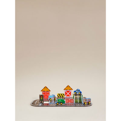 Hapello city tile set 18-piece with vehicles, imported from the UK