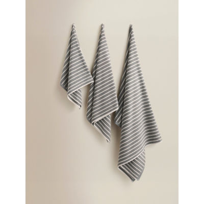 George Home grey pinstripe cotton hand towel - British product