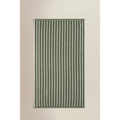 George Home green pinstripe cotton bath sheet - British product