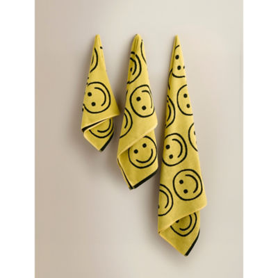 George Home yellow Lucky Charm Smiles cotton bath sheet (British brand)
