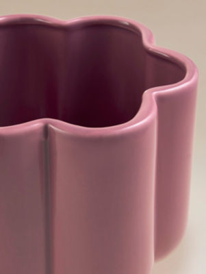 George Home pink flower planter dolomite 16x15.5cm, UK version