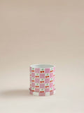 George Home checked plant pot with cherry design 15.5x14.5cm, UK version