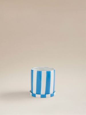 George Home plant pot blue striped 15.5x14.5cm - British product