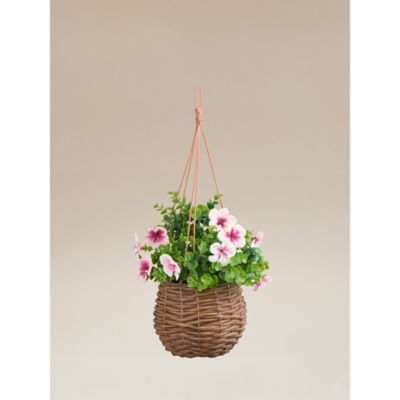 ASDA Artificial Floral Hanging Basket Multi-coloured 18x18x31 cm- Buy online at McGrocer