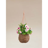 Multi-coloured artificial floral hanging basket 18 x 18 x 31 cm (British brand)