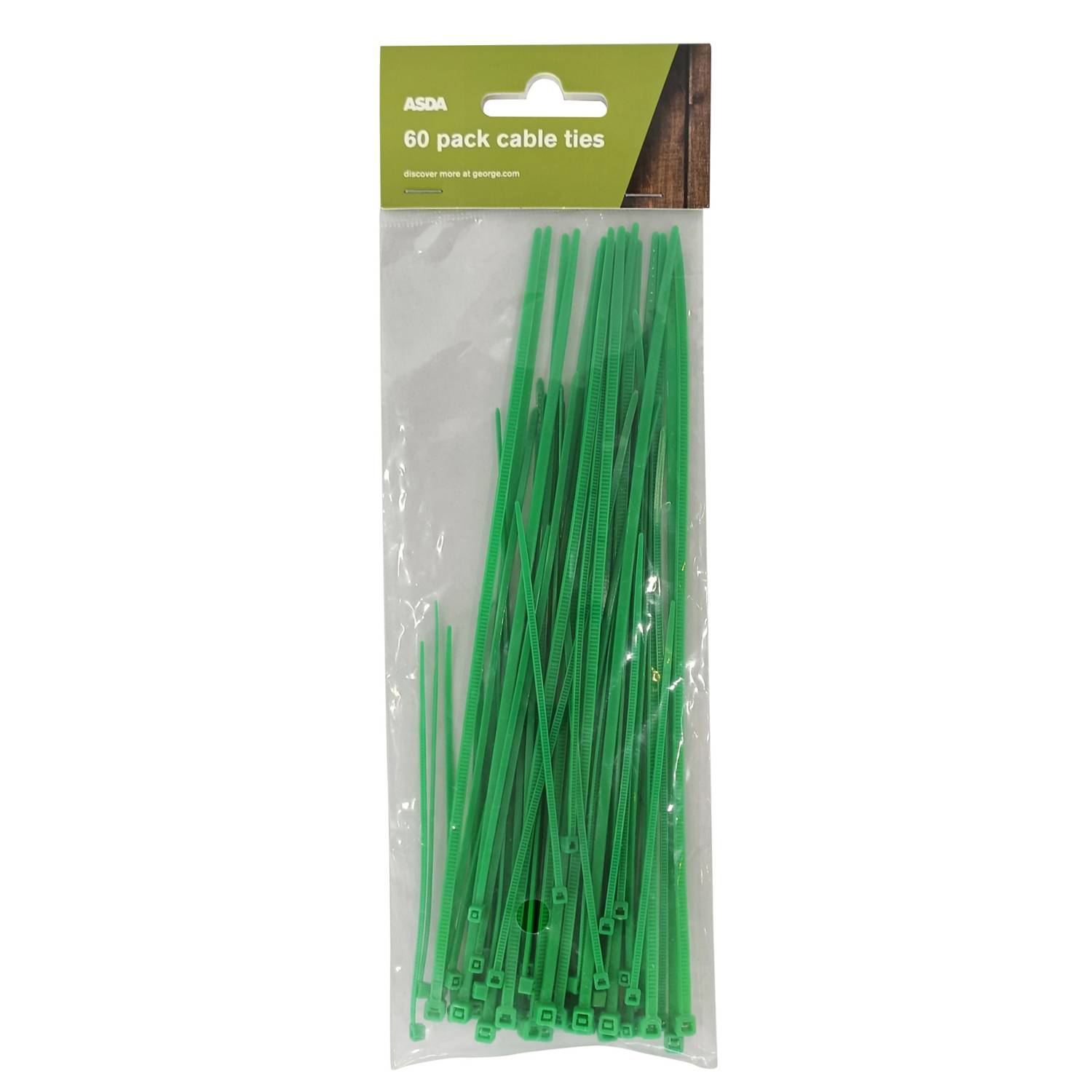 ASDA cable ties 60 pack 3 sizes, imported from the UK