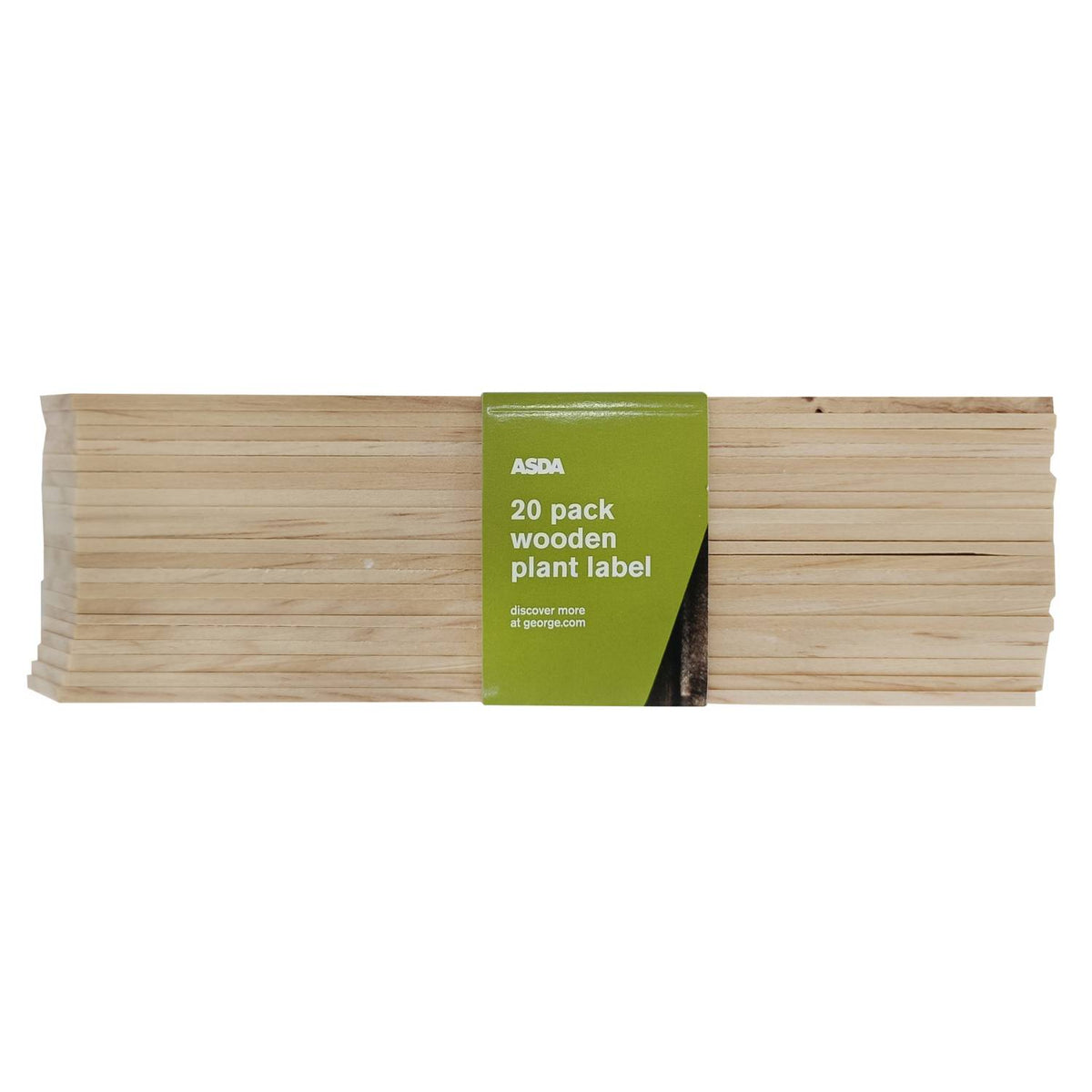 ASDA wooden plant labels 20 pack natural colour (British brand)