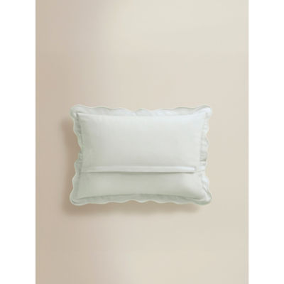 George Home green cherry gingham scalloped cushion 44x32cm (British brand)