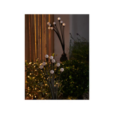 George Home warm white LED solar firefly stake lights 2 pack - British product