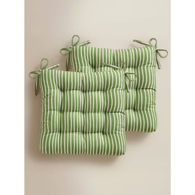 George Home green stripe polyester seat pad 40x40cm, UK version