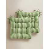 George Home green stripe polyester seat pad 40x40cm, UK version