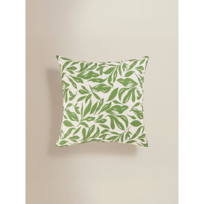 George Home green outdoor cushion with leaf pattern 45x45cm - British product
