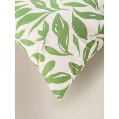 George Home green outdoor cushion with leaf pattern 45x45cm - British product