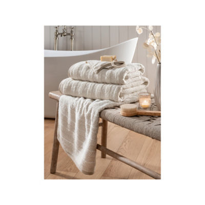 Stacey Solomon neutral textured cotton towel 70x130cm (British brand)
