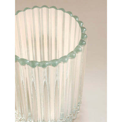 George Home clear ribbed glass tumbler 8x8x10cm (British brand)