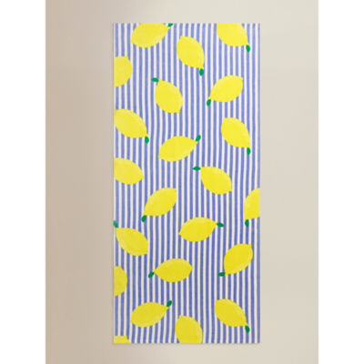 George Home lemon striped cotton beach towel 71x152cm (British brand)