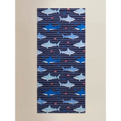 ASDA George Home Shark Print Cotton Towel Multi-coloured 71 x 152cm- Buy online at McGrocer