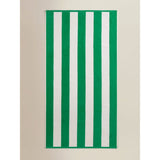 Cotton beach towel green striped XL - British product