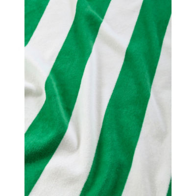 Cotton beach towel green striped XL - British product