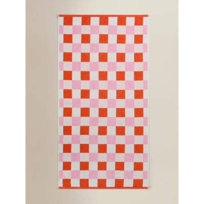 George Home checkerboard cotton beach towel 79x152cm, UK version