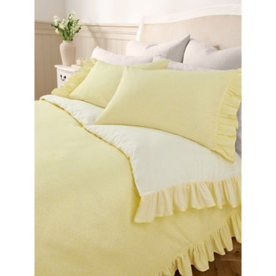 Stacey Solomon Yellow Ditsy Sprig Frill Duvet Set Single - British product