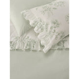 Stacey Solomon green rose frill trim duvet set double, imported from the UK