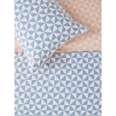 George Home blue and white triangle duvet set single (British brand)