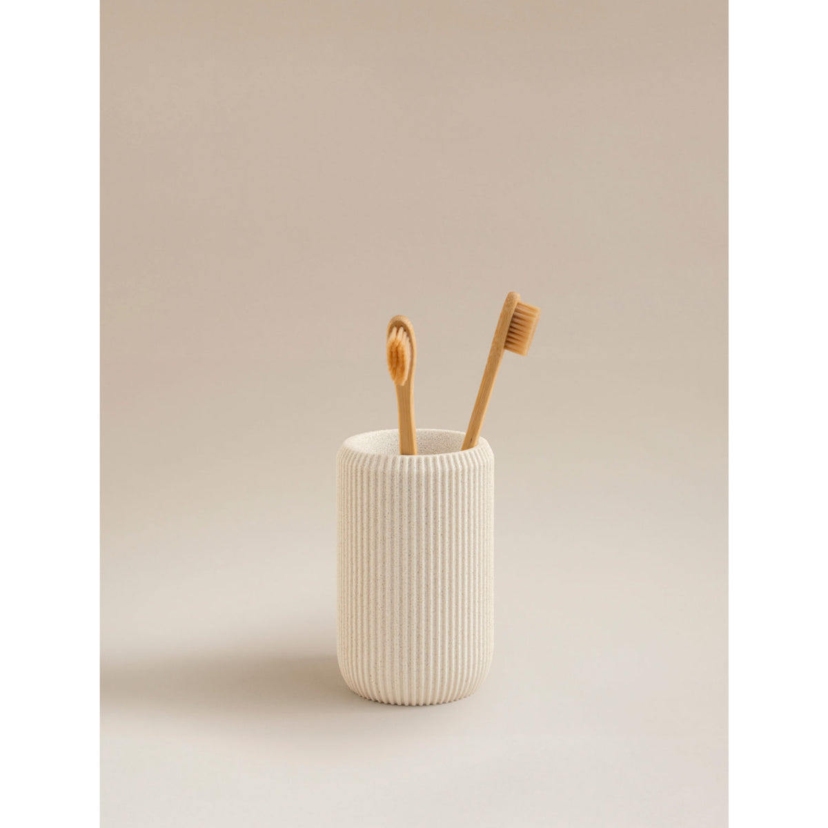 George Home natural sandstone ribbed tumbler 11cm, imported from the UK