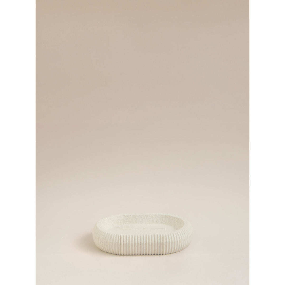 George Home Natural Sandstone Ribbed Soap Dish, UK version