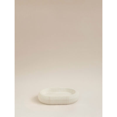 George Home Natural Sandstone Ribbed Soap Dish, UK version